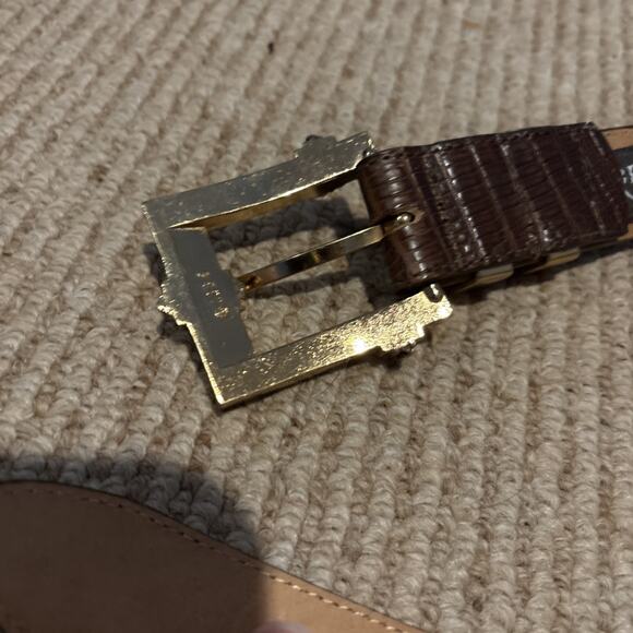 VTG Brighton Women's Belt Brass Buckle Leather Small - Picture 7 of 9